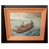 LB - Framed Oil on Board Painting - Nautical