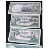 LB - Japanese Government WWII Emergency Currency Collection - Pesos, Gulden, Shilling, Centavos