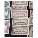 LB - Japanese Government WWII Emergency Currency Collection - Pesos, Gulden, Shilling, Centavos