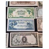 LB - Japanese Government WWII Emergency Currency Collection - Pesos, Gulden, Shilling, Centavos