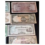 LB - Japanese Government WWII Emergency Currency Collection - Pesos, Gulden, Shilling, Centavos