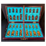 LB - Chinese Chess Set - Vintage Carved Wood