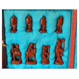 LB - Chinese Chess Set - Vintage Carved Wood