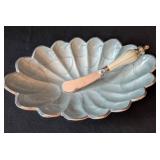 LB - Judith Knight Enamel Shell Bowls with Spreader Set (4-Piece) Handmade in India