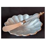 LB - Judith Knight Enamel Shell Bowls with Spreader Set (4-Piece) Handmade in India