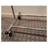 LLR - Chrome Rolling Clothing Rack - 42 in x 22 in Base, Height Adjustable