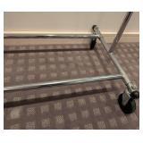LLR - Chrome Rolling Clothing Rack - 42 in x 22 in Base, Height Adjustable