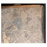 LB - Vintage Japanese Cigarette Case -Engraved Floral Landscape