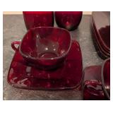 LLR - Cranberry Glass Dinnerware Set for Four -  Cups & Tumblers