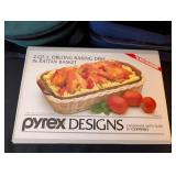 LLR - Pyrex 2-Qt Oblong Baking Dish in Rattan Basket - Includes 2 Travel Bags