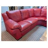 LR - Natuzzi Red Leather Sectional - Reclining Chaise