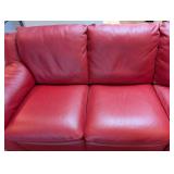 LR - Natuzzi Red Leather Sectional - Reclining Chaise
