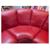LR - Natuzzi Red Leather Sectional - Reclining Chaise