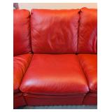 LR - Natuzzi Red Leather Sectional - Reclining Chaise