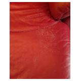 LR - Natuzzi Red Leather Sectional - Reclining Chaise