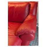 LR - Natuzzi Red Leather Sectional - Reclining Chaise