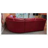 LR - Natuzzi Red Leather Sectional - Reclining Chaise