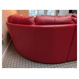 LR - Natuzzi Red Leather Sectional - Reclining Chaise