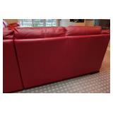 LR - Natuzzi Red Leather Sectional - Reclining Chaise
