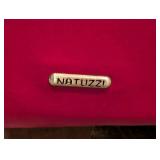 LLR - Natuzzi Red Leather Armchair & Ottoman