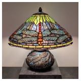 LLR - Dragonfly Tiffany-Style Stained Glass Table Lamp