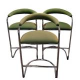 LLR - Thonet Vintage Green Cantilever Bar Stool Set of 3