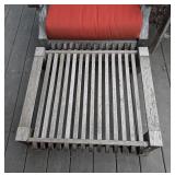 P - Smith & Hawken Teak Patio Chairs with Cushions & Ottomans, Side Table