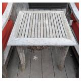 P - Smith & Hawken Teak Patio Chairs with Cushions & Ottomans, Side Table