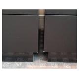 UL - Pair of Black Glass-Topped Nightstands - 2-Drawer