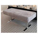 UL - Postmodern Chrome & Grey Upholstered Bench - Modern Living Room