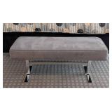UL - Postmodern Chrome & Grey Upholstered Bench - Modern Living Room