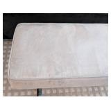 UL - Postmodern Chrome & Grey Upholstered Bench - Modern Living Room