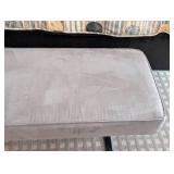 UL - Postmodern Chrome & Grey Upholstered Bench - Modern Living Room