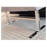 UL - Postmodern Chrome & Grey Upholstered Bench - Modern Living Room
