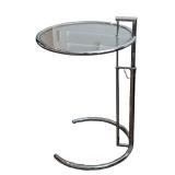 UL - Italstudio Glass & Chrome Side Table - Adjustable