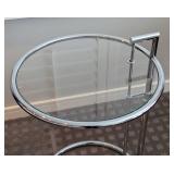 UL - Italstudio Glass & Chrome Side Table - Adjustable