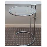 UL - Italstudio Glass & Chrome Side Table - Adjustable