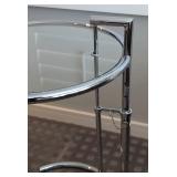 UL - Italstudio Glass & Chrome Side Table - Adjustable