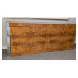 UL - Milo Baughman-Style Burled Wood Dresser with Chrome Accents
