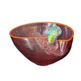 UL - Harry Stuart RPM Studio Hand Blown Art Glass Bowl - Iridescent Mushroom Accent