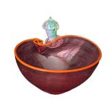 UL - Harry Stuart RPM Studio Hand Blown Art Glass Bowl - Iridescent Mushroom Accent