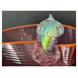 UL - Harry Stuart RPM Studio Hand Blown Art Glass Bowl - Iridescent Mushroom Accent