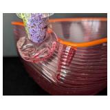UL - Harry Stuart RPM Studio Hand Blown Art Glass Bowl - Iridescent Mushroom Accent