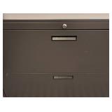 UL - Dark Grey Metal 2-Drawer Lateral File Cabinet 36W x 17.5D x 28H - Locking Top Drawer