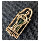 K - 14k Yellow Gold Green Tourmaline Earrings