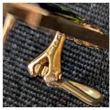 K - 14k Yellow Gold Green Tourmaline Earrings