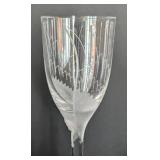 UL - Pair of Lalique Crystal Glasses, Etched Leaf Pattern