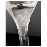 UL - Pair of Lalique Crystal Glasses, Etched Leaf Pattern