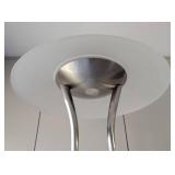 UL - Estiluz Modern Chrome Floor Lamp with Glass Disc Shade