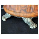 UL - Turtle Table Lamp - Orange Carved Shell on Silver Base
